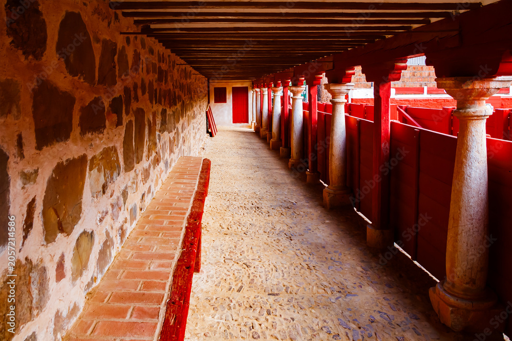 Naklejka premium Covered Corridor of Las Virtudes Bullring in Santa Cruz de Mudela