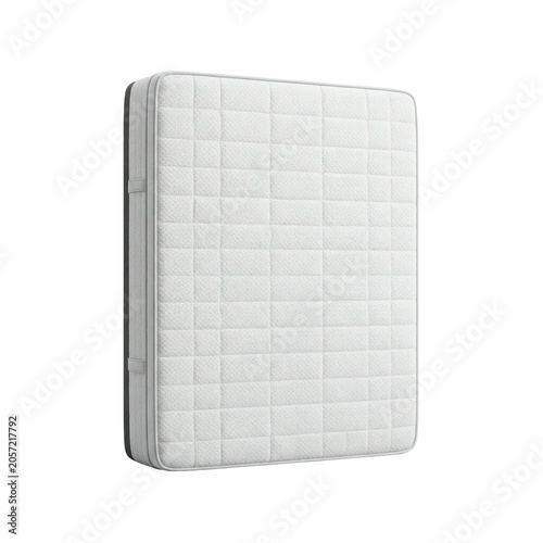 Modern white orthopedic double mattress isolated on white background