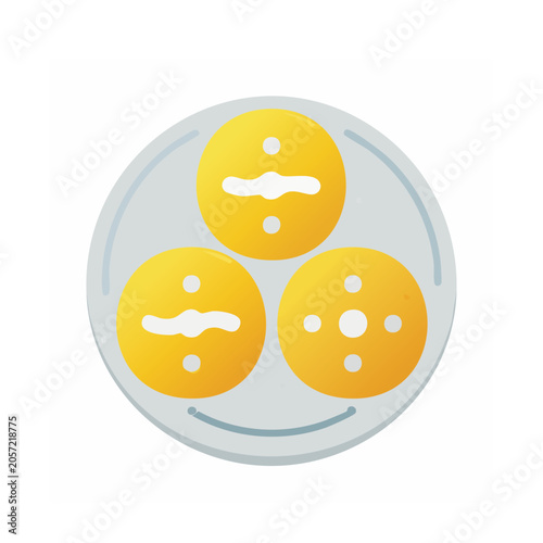 Petri dish with bacterial colonies in flat design