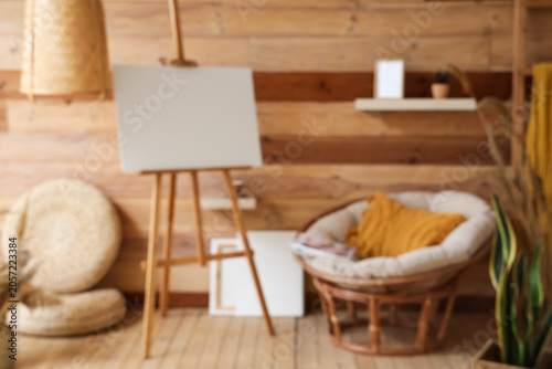 Interior of wooden living r...