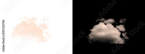 Obraz na plátně Reddish-brown diffuse cloud with fragments on white and black