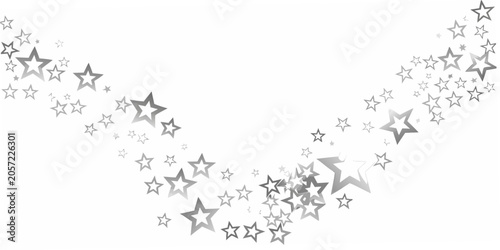 Bild auf Leinwand Silver stars flowing across a white background vector illustration