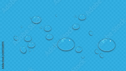 Realistic water drop on isolated transparent background