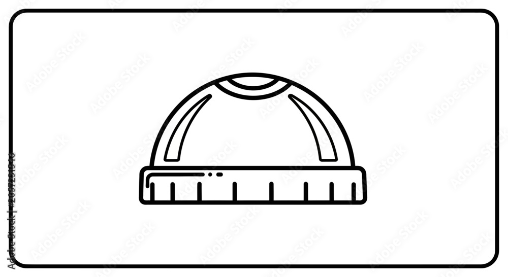 Fototapeta premium Simple Beanie Hat Icon, Minimalist Winter Headwear Symbol, Outline Graphic