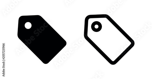 Foto Price tag or label icon in filled and outline style