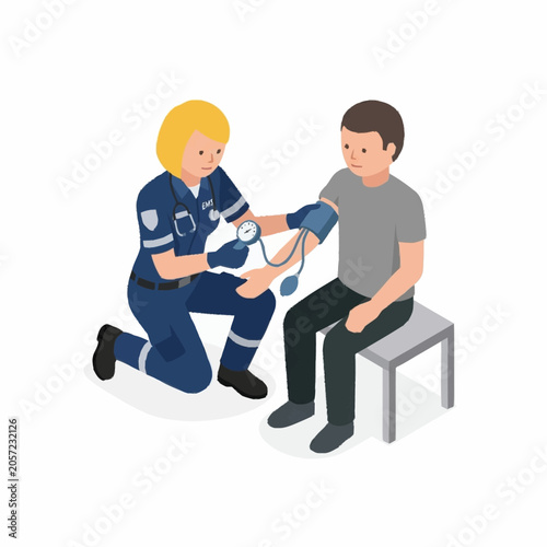 Bild auf Leinwand Nurse taking blood pressure of patient.