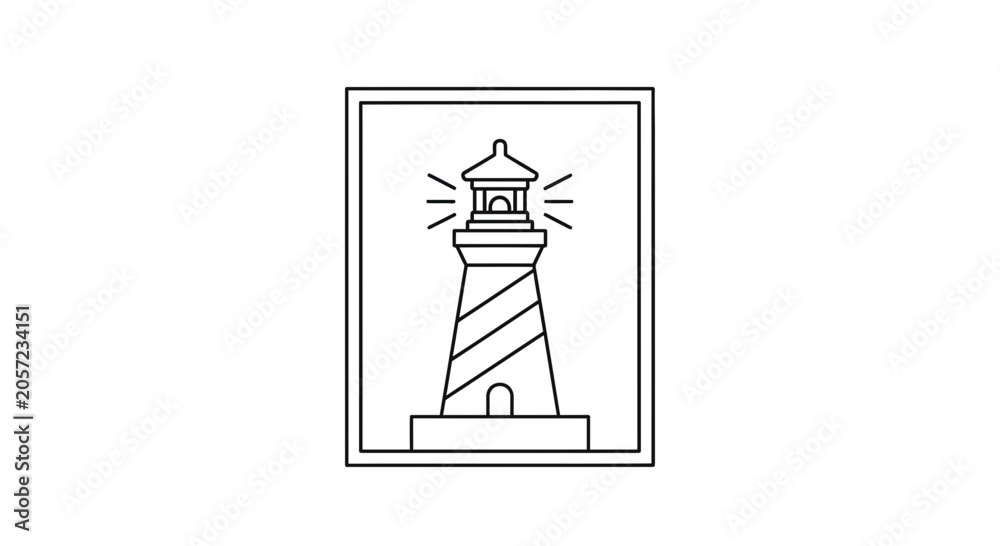 Fototapeta premium Minimalist Lighthouse Icon Vector Art - Nautical Navigation Symbol