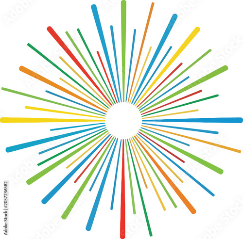 Dynamic Abstract Bright Light Explosion with Diverse Colored Rays