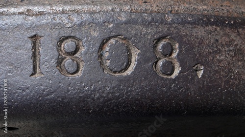 1808 Year Stamped on an old French Cannon in Hvar, Croatia