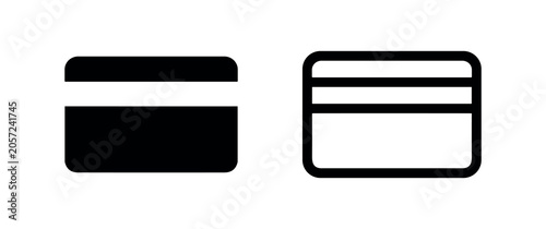 Schilderij op canvas Credit Card Back Icon Set - Payment, Banking and Financial Transaction