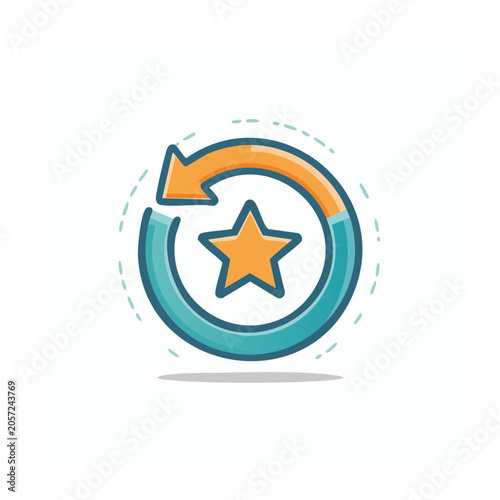 Flat design loading icon with circular arrow