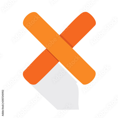 Flat orange star shape vector icon