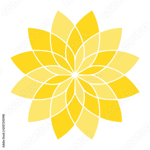 Flat design yellow sun vector icon