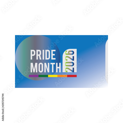 Happy Pride Month Banner with Rainbow Colors and LGBTQ Celebration