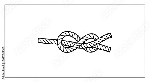 Close-up of a securely tied Figure-Eight knot on a white background