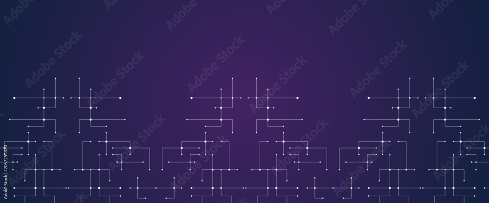 Fototapeta premium Vector digital geometric squares technology line and dot pattern abstract background