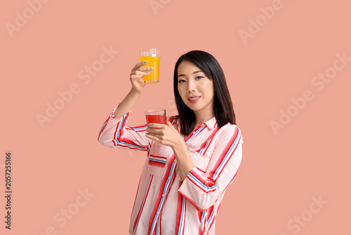 Beautiful Asian woman with ...