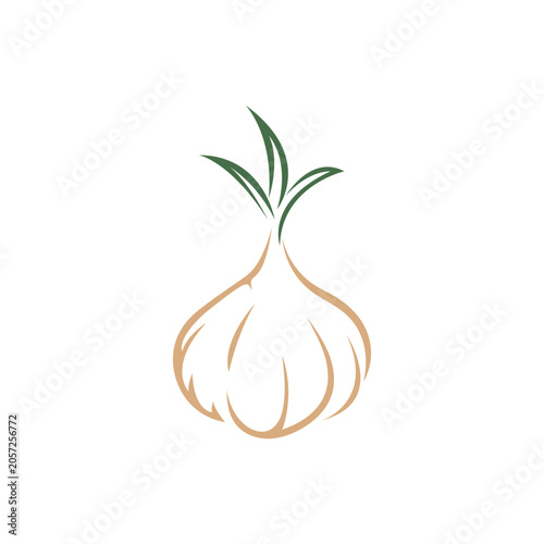 onion garlic logo icon symbol design vector illustration