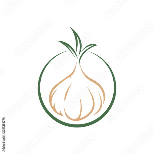 onion garlic logo icon symbol design vector illustration