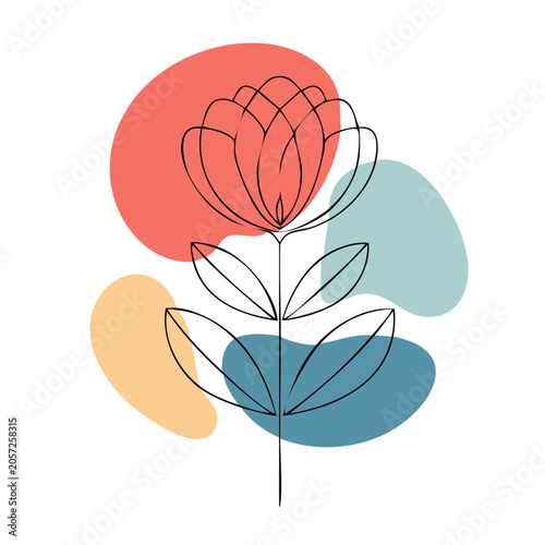 Flat color heart with ribbon bow vector