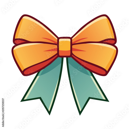 Flat design butterfly with ribbon bow vector