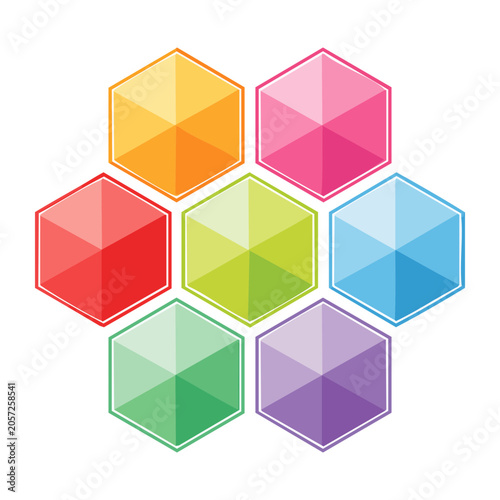 Isometric 3D cubes in flat design style