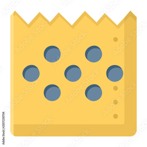 Yellow folder with blue tabs icon