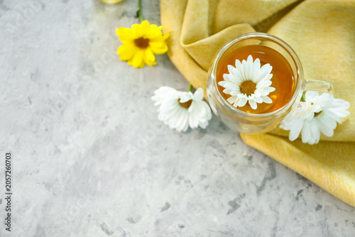 Chamomile tea with white da...