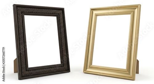Elegant black and vintage gold picture frames compared side by side