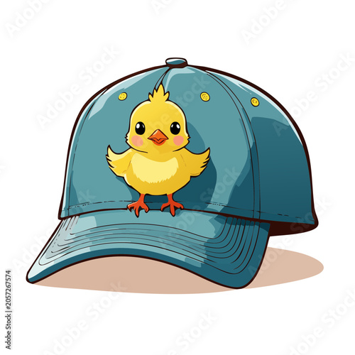 Cartoon duck holding blue umbrella