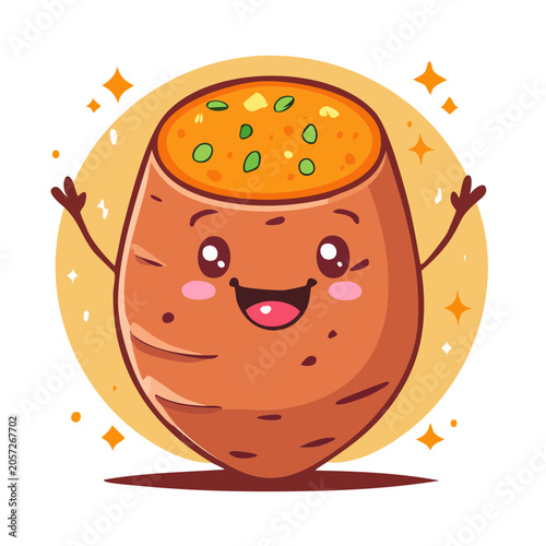 Cartoon pumpkin face with stars