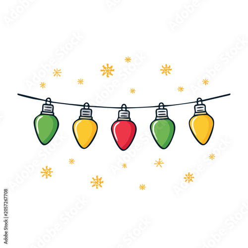 Colorful decorative bells with stars vector