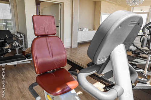 Modern fitness center inter...