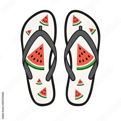 Flat design vector sneaker pair white red green