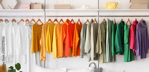 Stylish wardrobe with color...