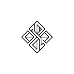 Modern geometric diamond pattern design element.