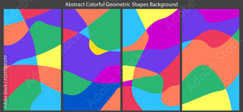Abstract colorful geometric shapes background vector set. Suitable for flyers, brochures, banners, books, posters, etc.