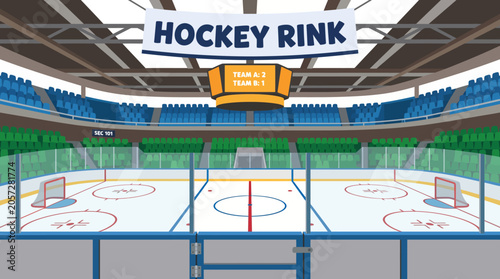 Photography professional ice hockey rink arena environment with competition ground winter sp