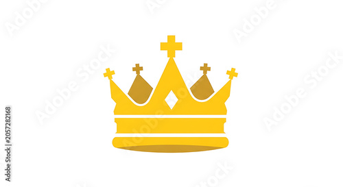 Golden crown icon royalty symbol luxury vector