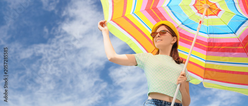 Young woman in sunglasses a...