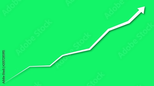 Black color arrow rising transparent channel. Abstract arrow growth chart of economy icon black color animated down to up arrow animation, on a white background, direction animation,with video