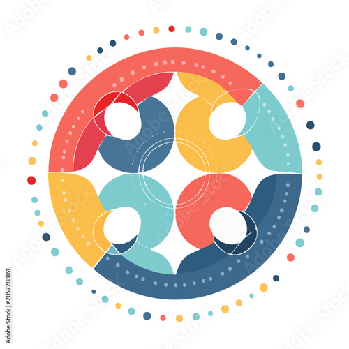 Flat design vector of interconnected gears