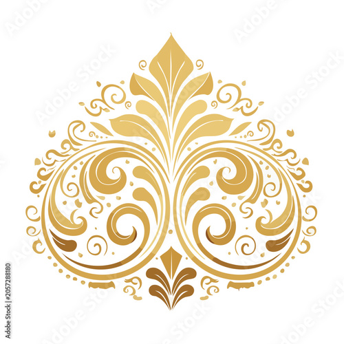 Gold mandala floral vector design