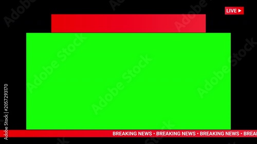 Live breaking news broadcast lower third template with green screen