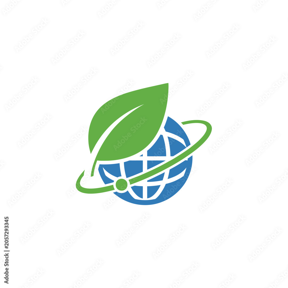 Obraz premium Eco friendly globe with green leaf.