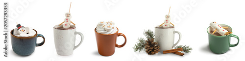 Hot chocolate mugs with mar...
