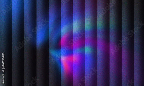Abstract neon blue and purple light streaks on dark background