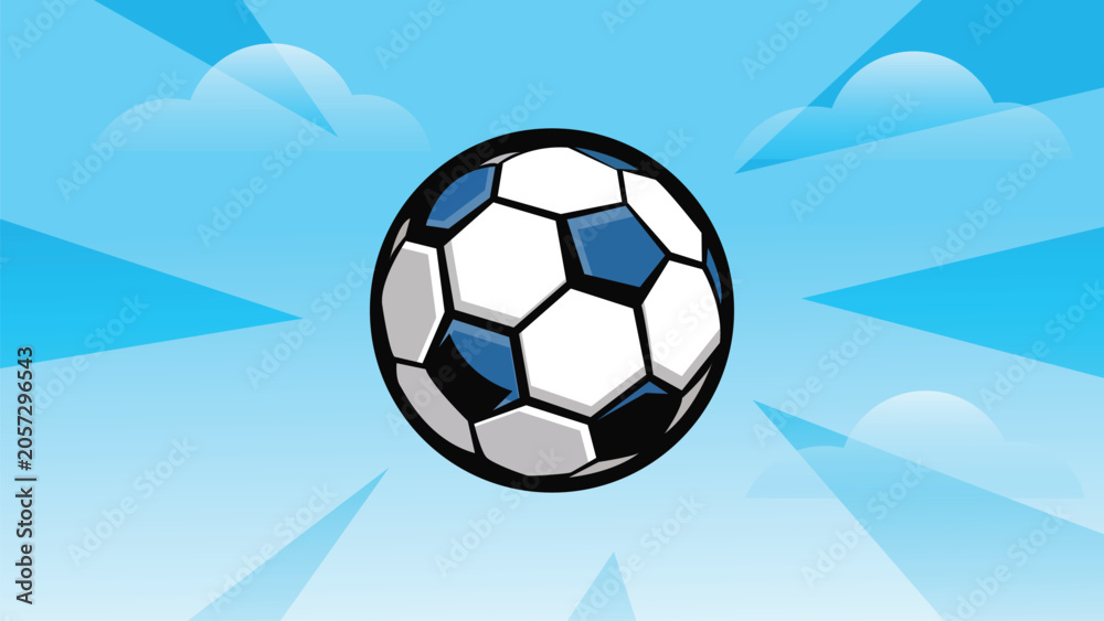 Fototapeta premium soccer ball on blue sky