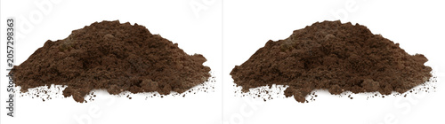 Εκτύπωση καμβά Pile of dark brown soil or dirt isolated on transparent background