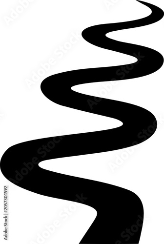 Fotografija Switchback path silhouette icon for zigzag mountain road and curved travel track design elements